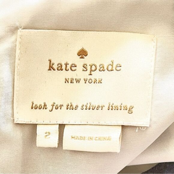KATE SPADE MARIELLA DRESS SILK BLEND BLACK AND WHITE PRINT 2 - Picture 11 of 15